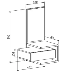Garnero Arredamenti Mobile ingresso sospeso 43x90h cm bianco frassinato e cemento Cliff Best
