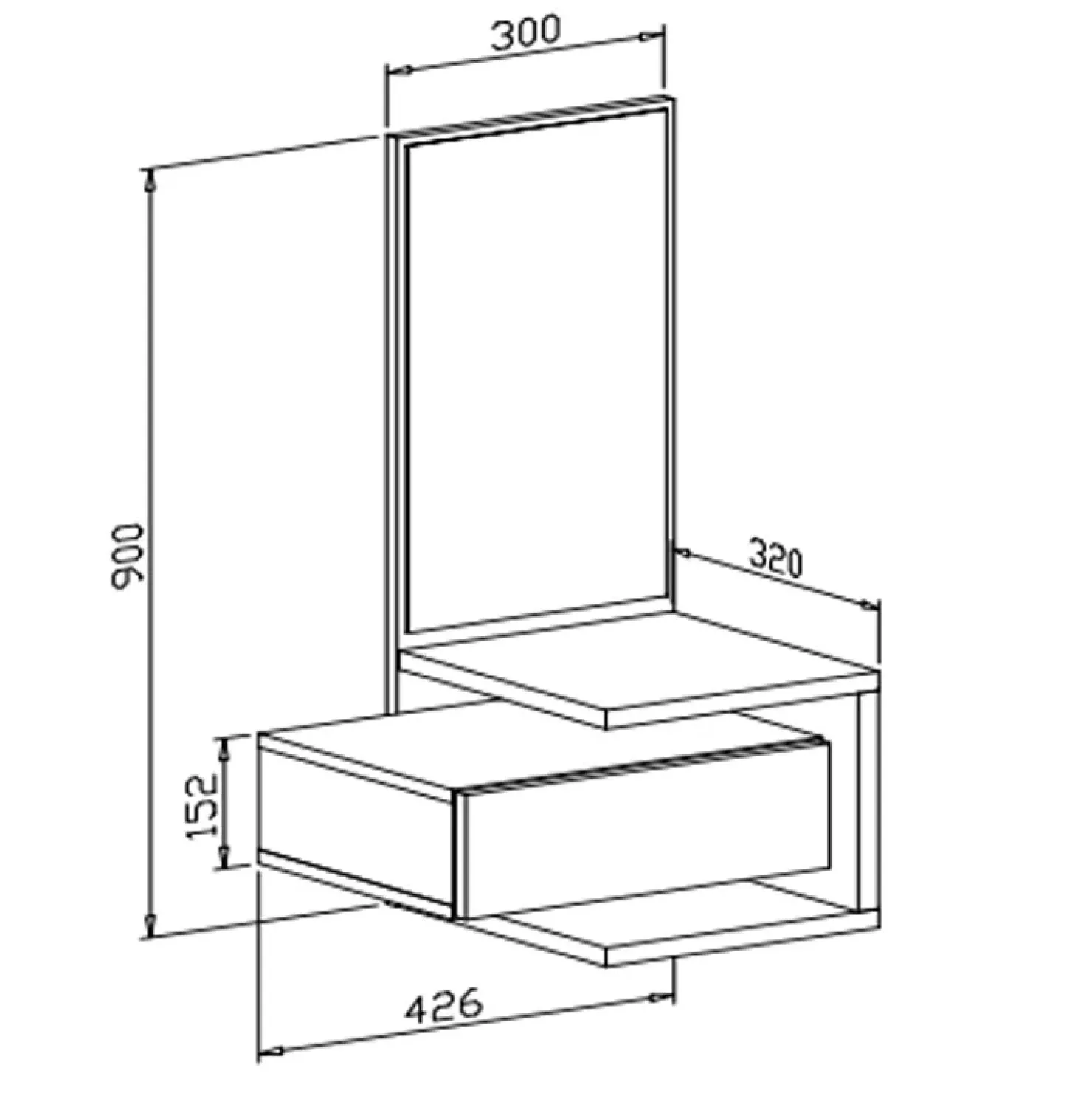 Garnero Arredamenti Mobile ingresso sospeso 43x90h cm bianco frassinato e cemento Cliff Best