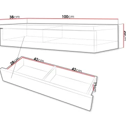 Garnero Arredamenti Mobile ingresso sospeso 100x20h cm con cassetto bianco Magnolia Sale