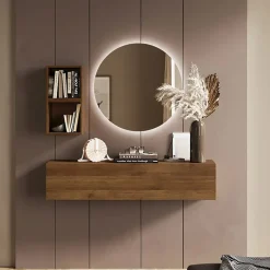 Garnero Arredamenti Mobile ingresso sospeso 138x140h cm 1 anta 2 cubotti  rovere scuro Sunset 57 Rovere Rustico Sale