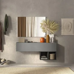 Garnero Arredamenti Mobile ingresso 138x88h cm 1 anta 2 cubi grigio scuro Sunset 55 Antracite Sale