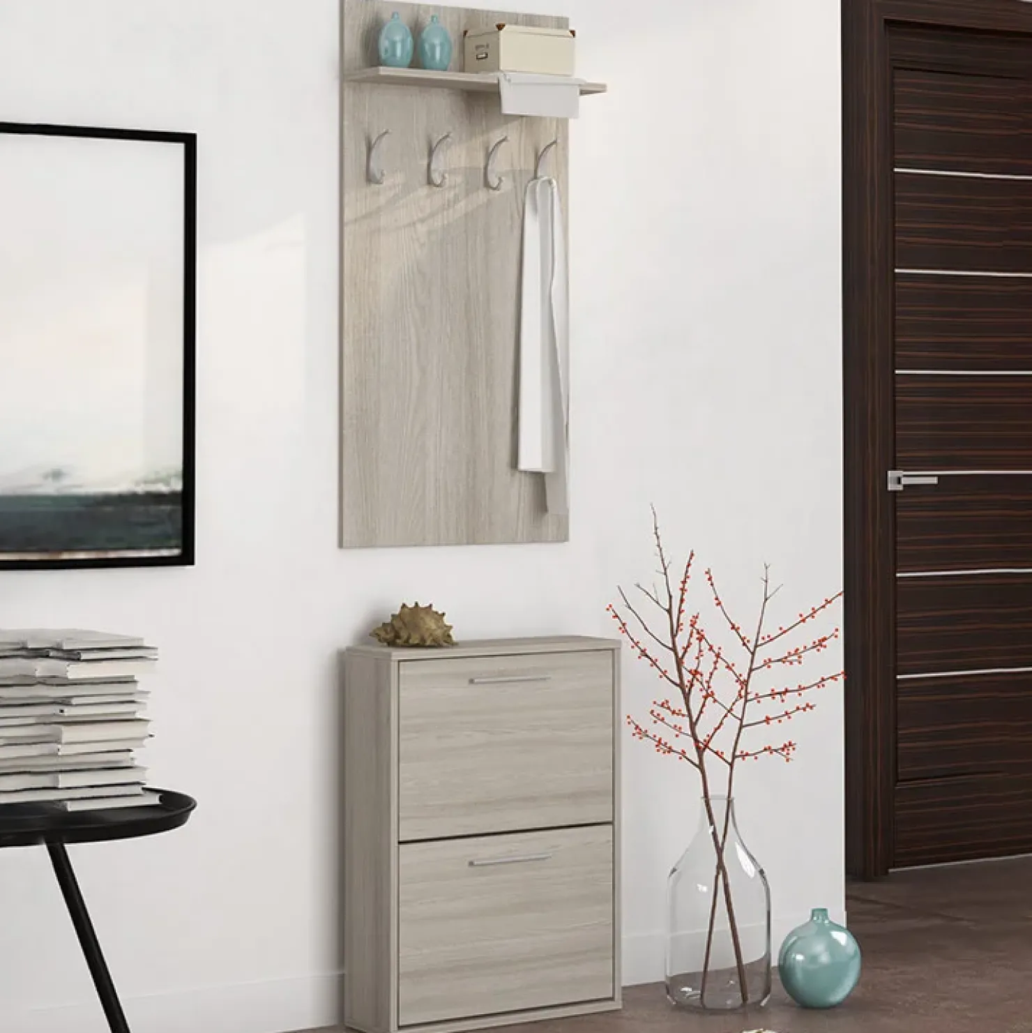 Garnero Arredamenti Mobile ingresso 54x211h cm appendiabiti rovere Colton New