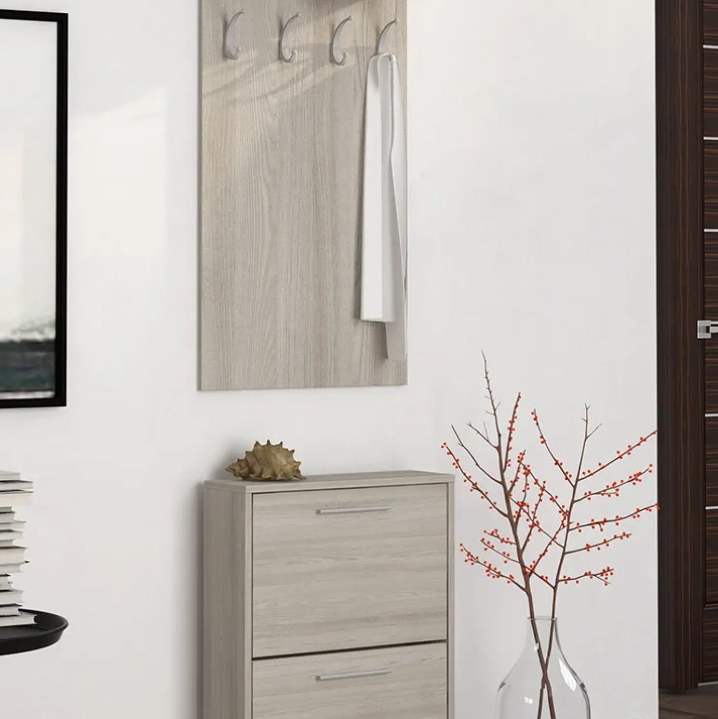 Garnero Arredamenti Mobile ingresso 54x211h cm appendiabiti rovere Colton New