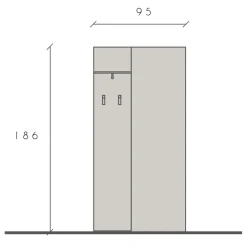 Garnero Arredamenti Mobile ingresso 95x186h cm beige marrone Sunset 111 Sale