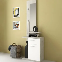 Garnero Arredamenti Mobile ingresso 61x186h cm bianco cemento Jimmy Gihome® New