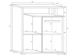 Garnero Arredamenti Mobile ingresso 80x95h cm bianco opaco nero lucido Lexy