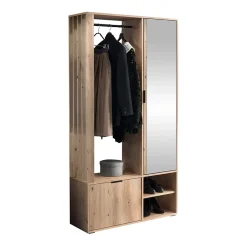 Garnero Arredamenti Mobile ingresso 100x190h cm con specchio Umea Rovere Sale