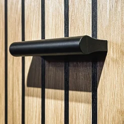 Garnero Arredamenti Mobile ingresso 210x203h cm con specchio rovere antracite stampa a righe California Gihome® Antracite - Rovere