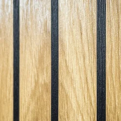 Garnero Arredamenti Mobile ingresso 210x203h cm con specchio rovere antracite stampa a righe California Gihome® Antracite - Rovere