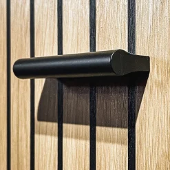 Garnero Arredamenti Mobile ingresso 120x203h cm con specchio rovere antracite stampa a righe San Francisco Gihome® Antracite - Rovere