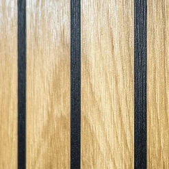 Garnero Arredamenti Mobile ingresso 120x203h cm con specchio rovere antracite stampa a righe San Francisco Gihome® Antracite - Rovere