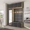 Garnero Arredamenti Mobile ingresso 135x231h cm con specchio rovere grafite Arat Outlet