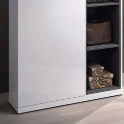 Garnero Arredamenti Mobile ingresso 79x108h cm con specchio bianco lucido grigio Alf Online