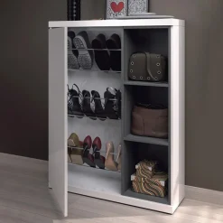 Garnero Arredamenti Mobile ingresso 79x108h cm con specchio bianco lucido grigio Alf Online