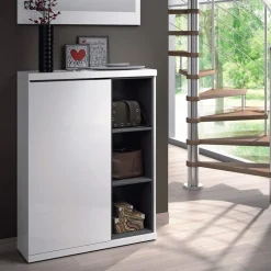 Garnero Arredamenti Mobile ingresso 79x108h cm con specchio bianco lucido grigio Alf Online