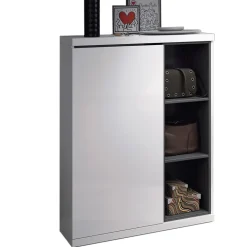 Garnero Arredamenti Mobile ingresso 79x108h cm con specchio bianco lucido grigio Alf Online