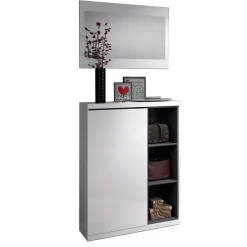 Garnero Arredamenti Mobile ingresso 79x108h cm con specchio bianco lucido grigio Alf Online