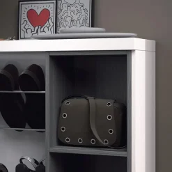 Garnero Arredamenti Mobile ingresso 79x108h cm con specchio bianco lucido grigio Alf Online