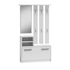 Garnero Arredamenti Mobile ingresso 85x180h cm con specchio scarpiera bianco Bergen Bianco Opaco Hot