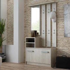 Garnero Arredamenti Mobile ingresso 85x180h cm con specchio scarpiera Bergen Rovere Clearance