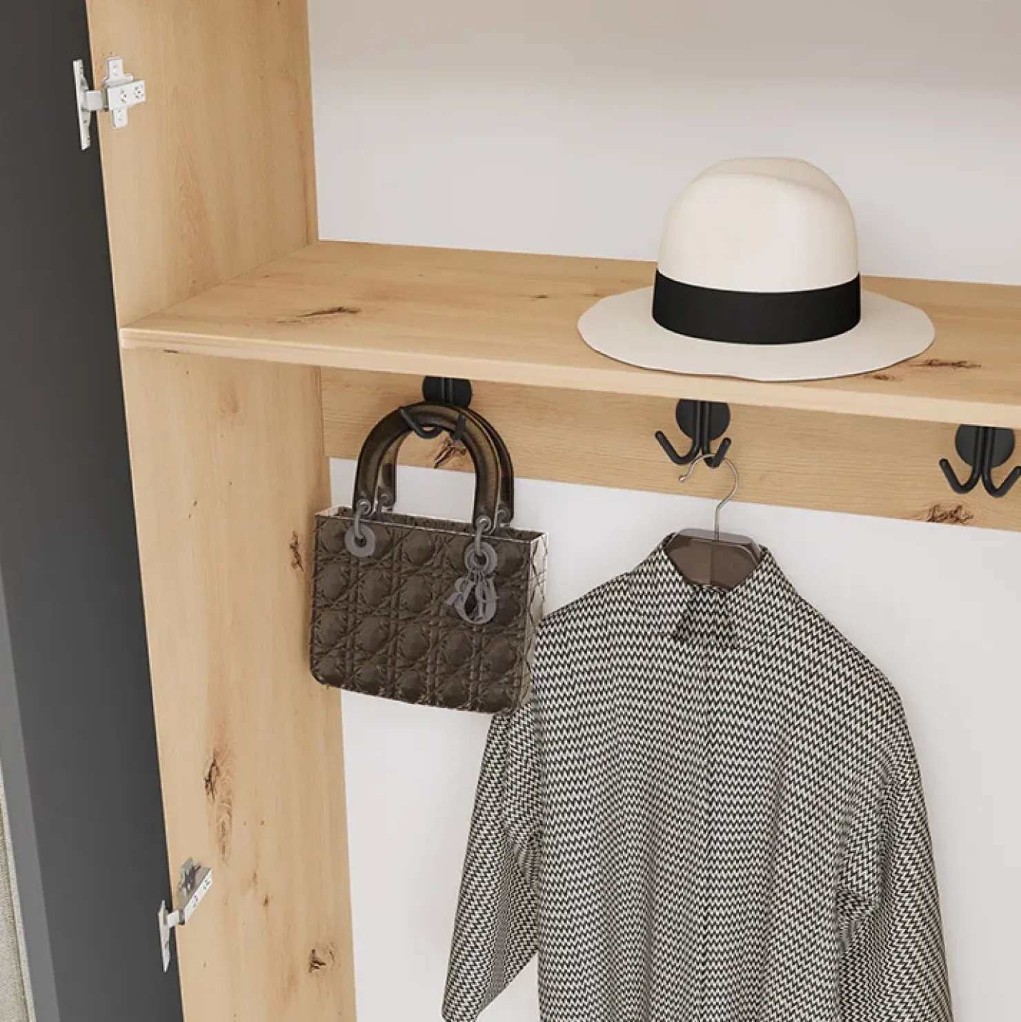 Garnero Arredamenti Mobile ingresso 160x202h cm con specchio rovere chiaro Canada Discount