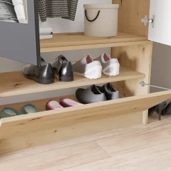 Garnero Arredamenti Mobile ingresso 160x202h cm con specchio rovere chiaro Canada Discount