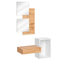 Garnero Arredamenti Mobile ingresso 100x170h cm con specchio rovere bianco Dante 1 Gihome® Sale