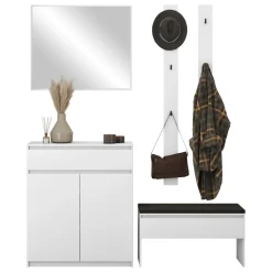 Garnero Arredamenti Mobile ingresso 200x230h cm con specchio appendiabiti bianco Accent Bianco Opaco Hot