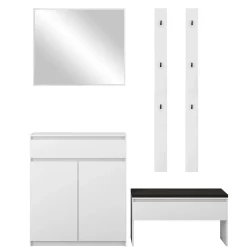 Garnero Arredamenti Mobile ingresso 200x230h cm con specchio appendiabiti bianco Accent Bianco Opaco Hot