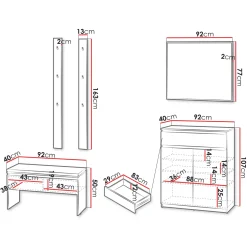 Garnero Arredamenti Mobile ingresso 200x230h cm con specchio appendiabiti bianco Accent Bianco Opaco Hot