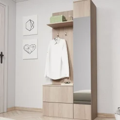 Garnero Arredamenti Mobile ingresso 90x195h cm con specchio Rak Gihome® Rovere Hot