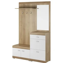Garnero Arredamenti Mobile ingresso 135x197h cm con specchio bianco rovere Mare Gihome® Hot