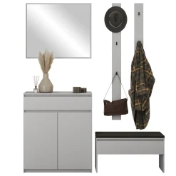 Garnero Arredamenti Mobile ingresso 200x230h cm con specchio appendiabiti Accent Grigio Clearance