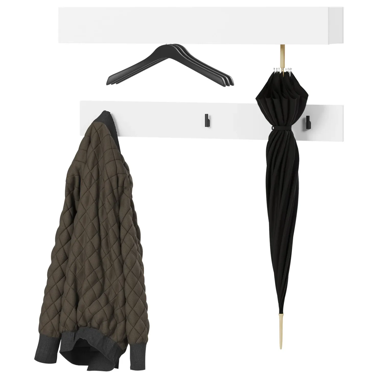 Garnero Arredamenti Mobile ingresso 300x200h cm con specchio appendiabiti armadio bianco Accent Bianco Opaco