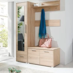 Garnero Arredamenti Mobile ingresso 140x193h cm moderno rovere Clarissa Gihome® Best