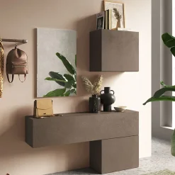 Garnero Arredamenti Mobile ingresso 138x170h cm moderno marrone bronzo Sunset 58 Clearance