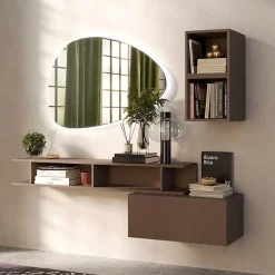 Garnero Arredamenti Mobile ingresso 165x140h cm moderno marrone bronzo Sunset 61 Bronzo - Marrone Outlet