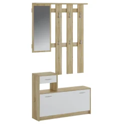 Garnero Arredamenti Mobile ingresso 100x190h cm moderno bianco opaco rovere Thomas Rovere - Bianco opaco Sale