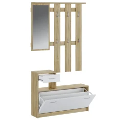 Garnero Arredamenti Mobile ingresso 100x190h cm moderno bianco opaco rovere Thomas Rovere - Bianco opaco Sale