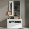Garnero Arredamenti Mobile ingresso 91x174h cm moderno bianco lucido Eternity Best