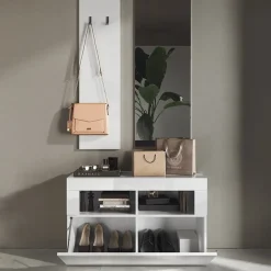 Garnero Arredamenti Mobile ingresso 91x174h cm moderno bianco lucido Eternity Best