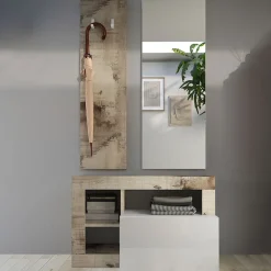 Garnero Arredamenti Mobile ingresso 91x173h cm moderno bianco lucido pero Invictus Online