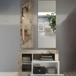 Garnero Arredamenti Mobile ingresso 91x173h cm moderno bianco lucido pero Invictus Online