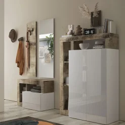 Garnero Arredamenti Mobile ingresso 91x173h cm moderno bianco lucido pero Invictus Online