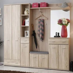 Garnero Arredamenti Mobile ingresso 210x203h cm moderno sonoma California Gihome® Rovere