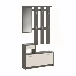 Garnero Arredamenti Mobile ingresso 100x190h cm moderno grigio beige Thomas Beige - Grigio Discount