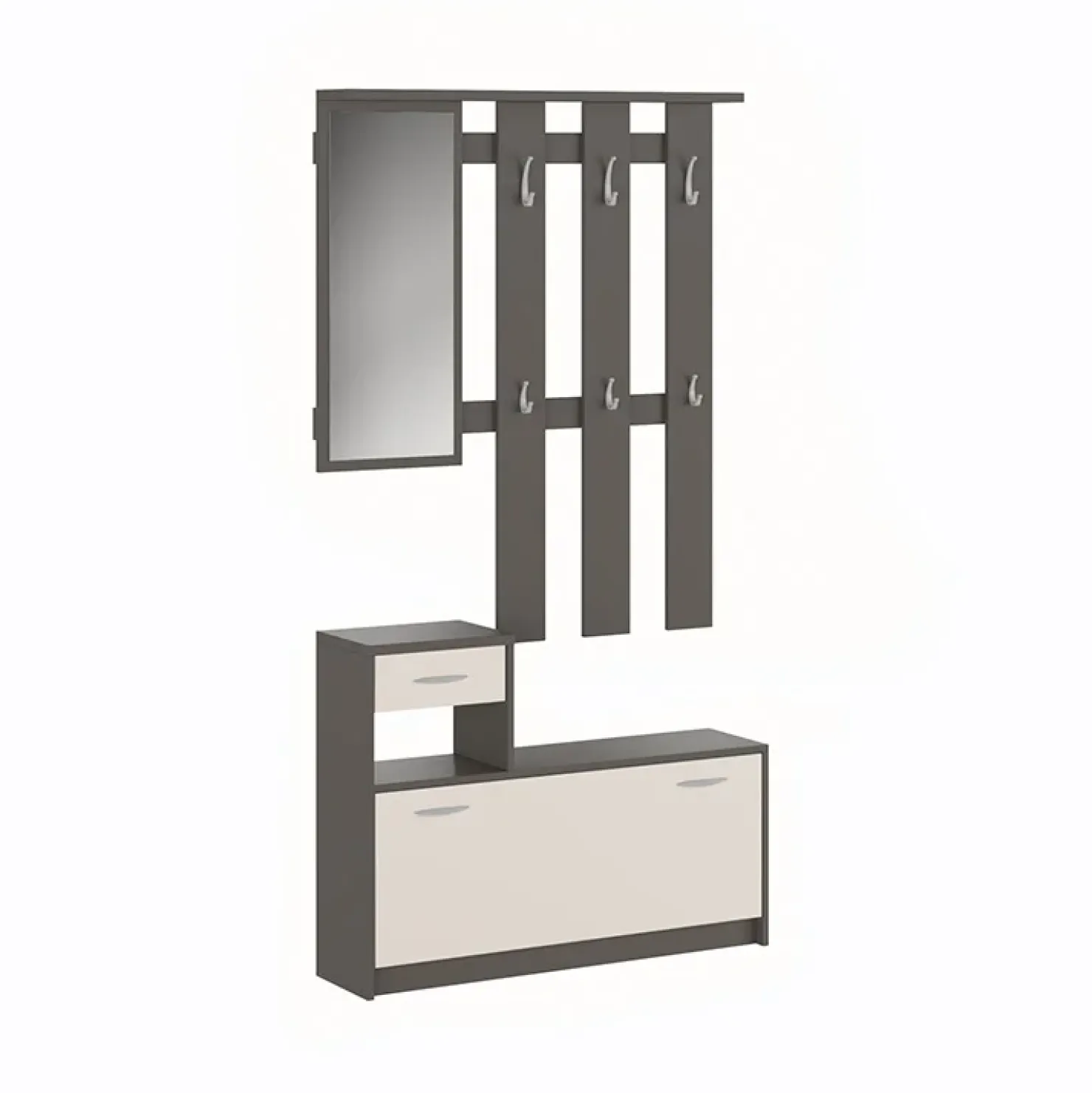 Garnero Arredamenti Mobile ingresso 100x190h cm moderno grigio beige Thomas Beige - Grigio Discount