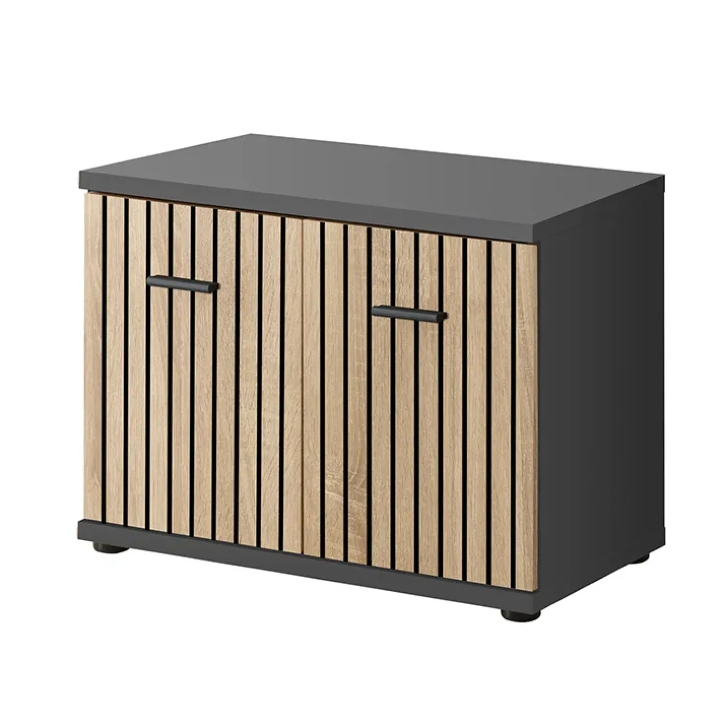 Garnero Arredamenti Mobile ingresso 90x203h cm moderno rovere antracite stampa a righe Arizona Gihome® Antracite - Rovere Online