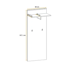 Garnero Arredamenti Mobile ingresso 90x203h cm moderno rovere antracite stampa a righe Arizona Gihome® Antracite - Rovere Online
