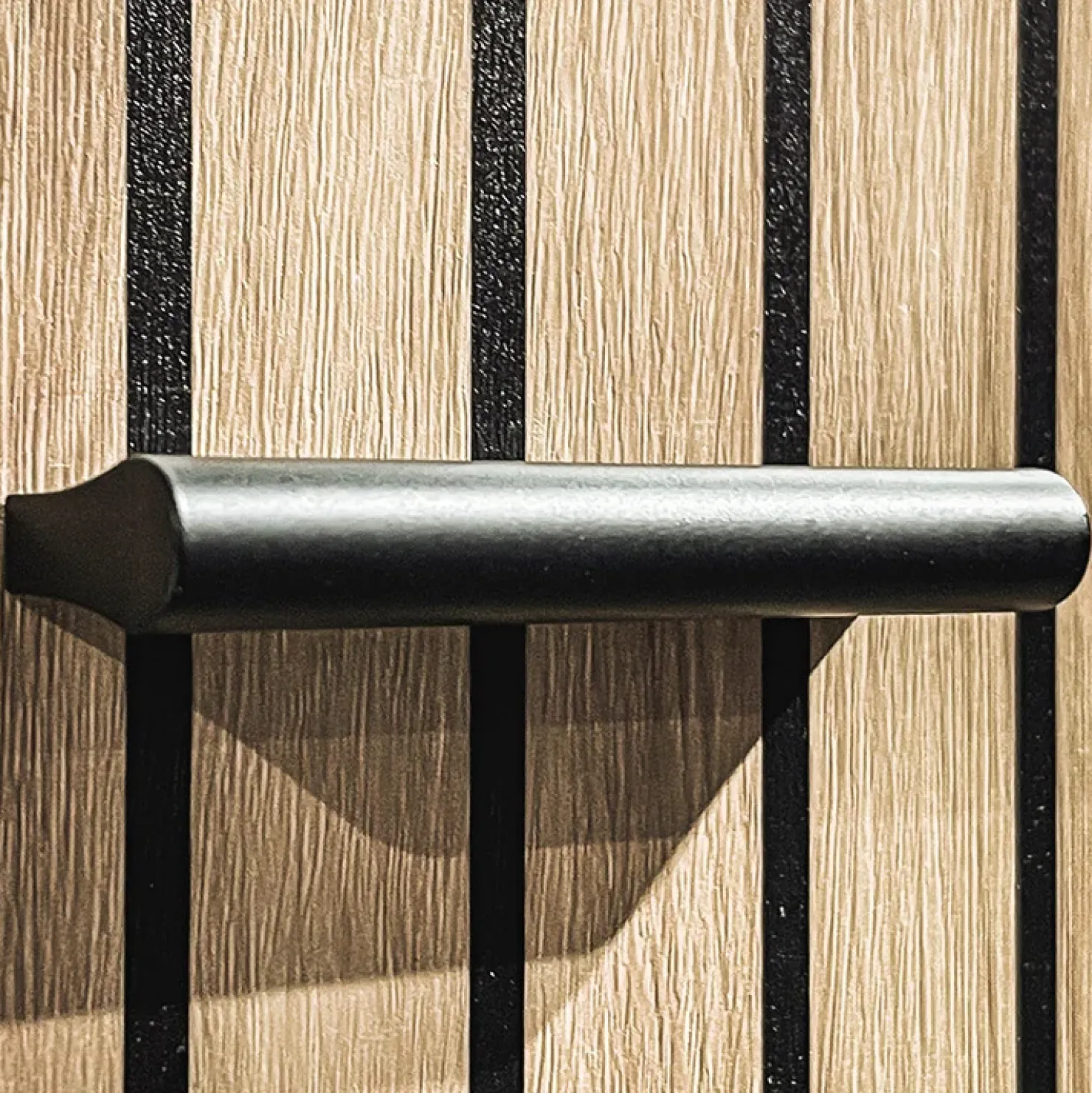 Garnero Arredamenti Mobile ingresso 90x203h cm moderno rovere antracite stampa a righe Arizona Gihome® Antracite - Rovere Online